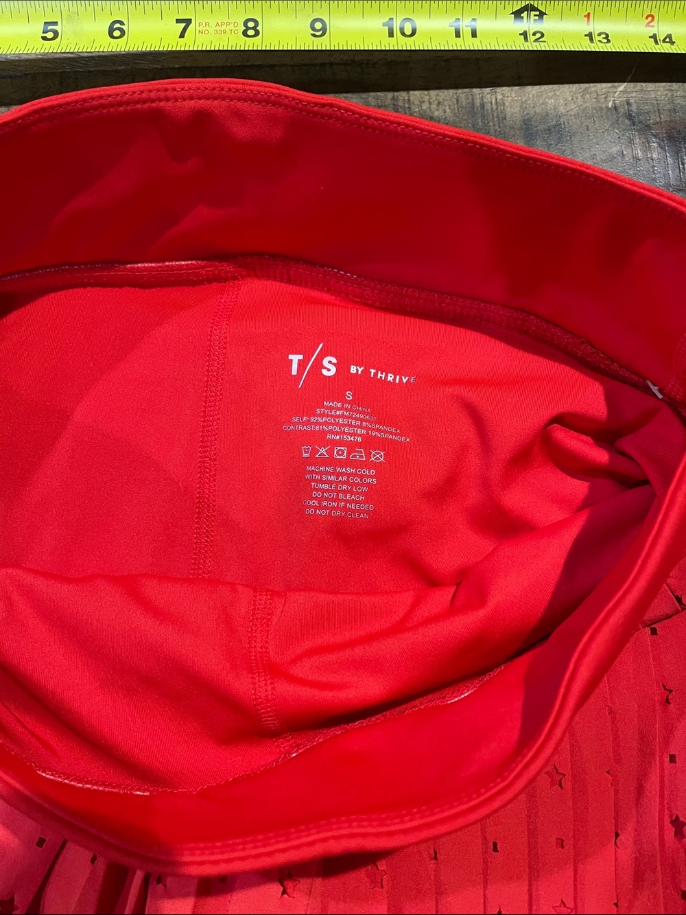 Thrive Red Pleated Mini Skirt with Star Cutout - Picture 3 of 5